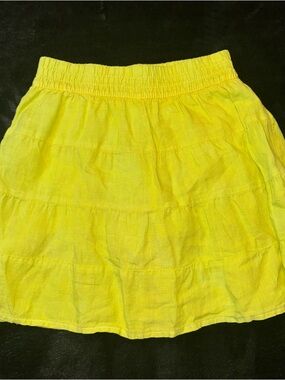 House of Harlow 1960 Womens Skirt Skort XS 100% Linen Green Mini Festival Fairy